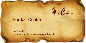 Hertz Csaba névjegykártya